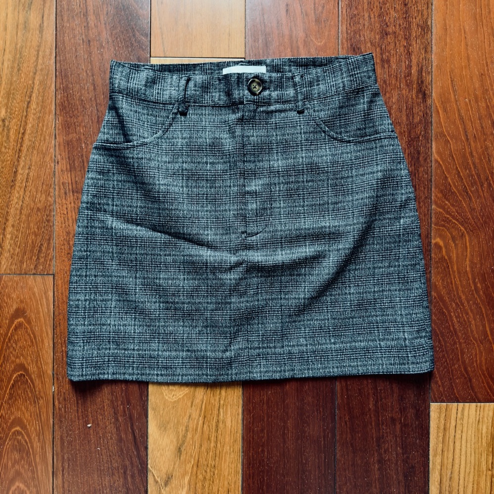 MANGO Grey Plaid Skirt